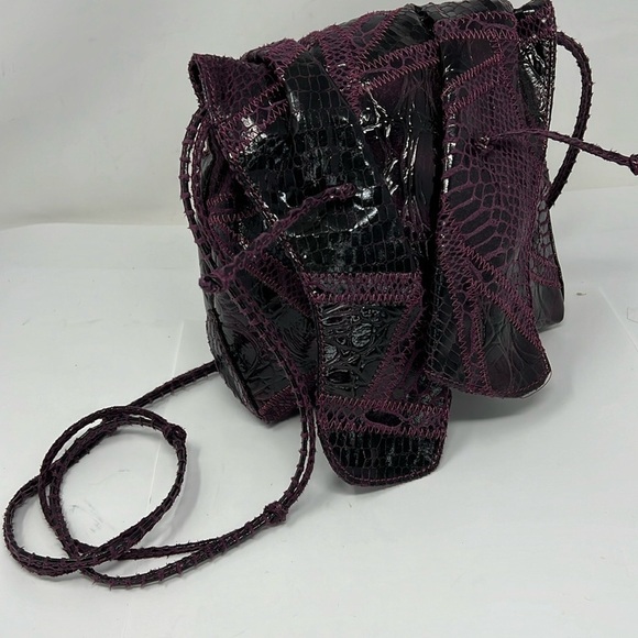 Carlos Falchi for Target Butterfly Purple Grape Python Embossed Crossbody Bag - Picture 3 of 10